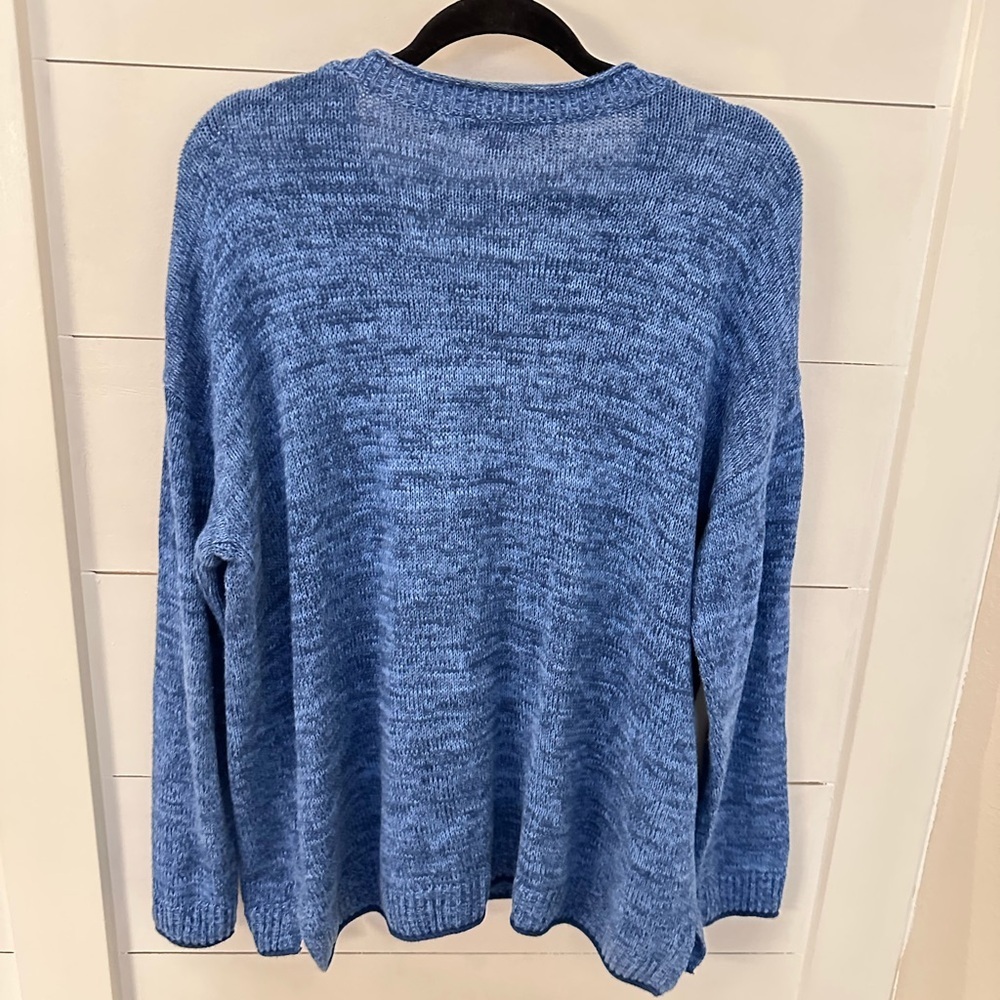 LILLY PULITZER XL Bayport blue cotton crew neck softcore woman sweater old money - Picture 3 of 13